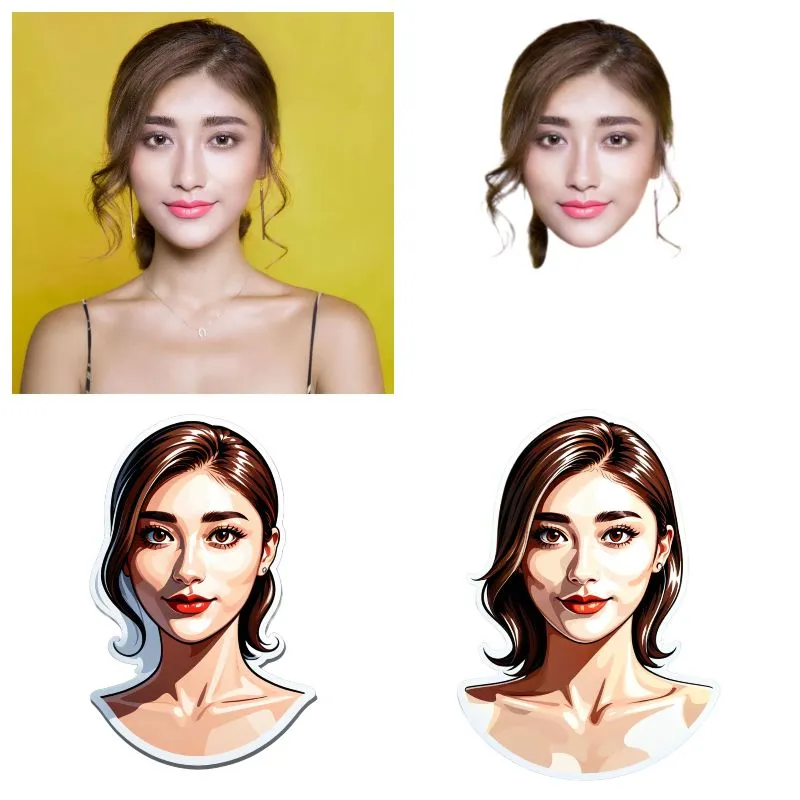 different style face cutout