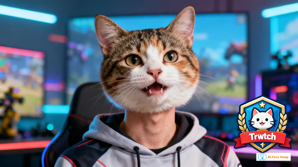 Cinematic animal face swap character - dramatic lighting