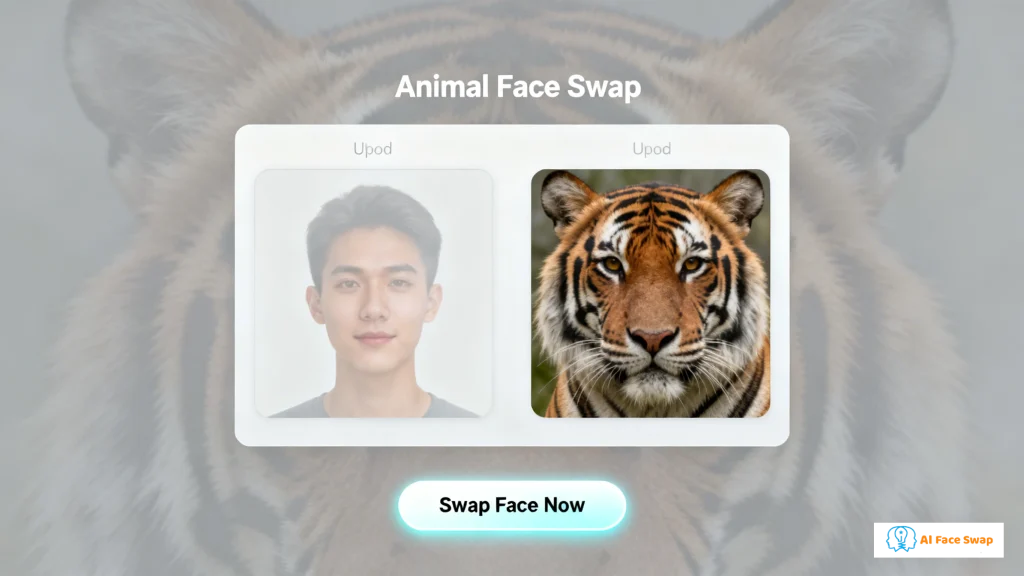 Creative animal face swap photography - seamless blend style