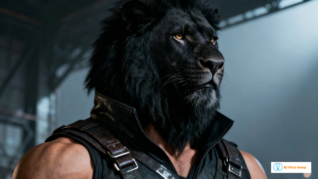 High-def animal face swap portrait - professional photo quality