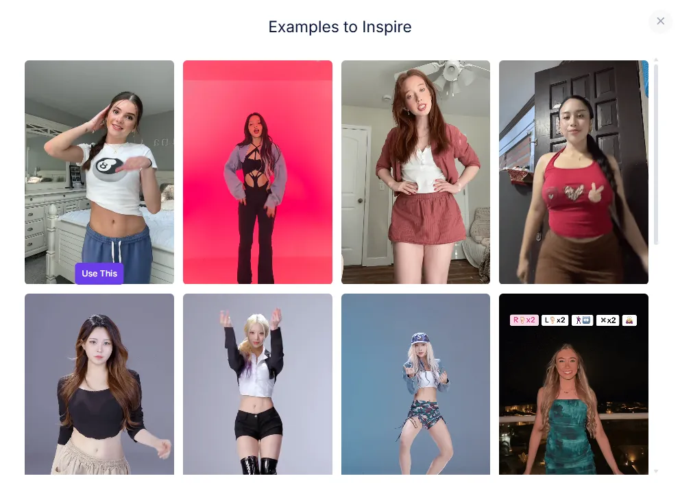 AIFaceswap's wide range of templates