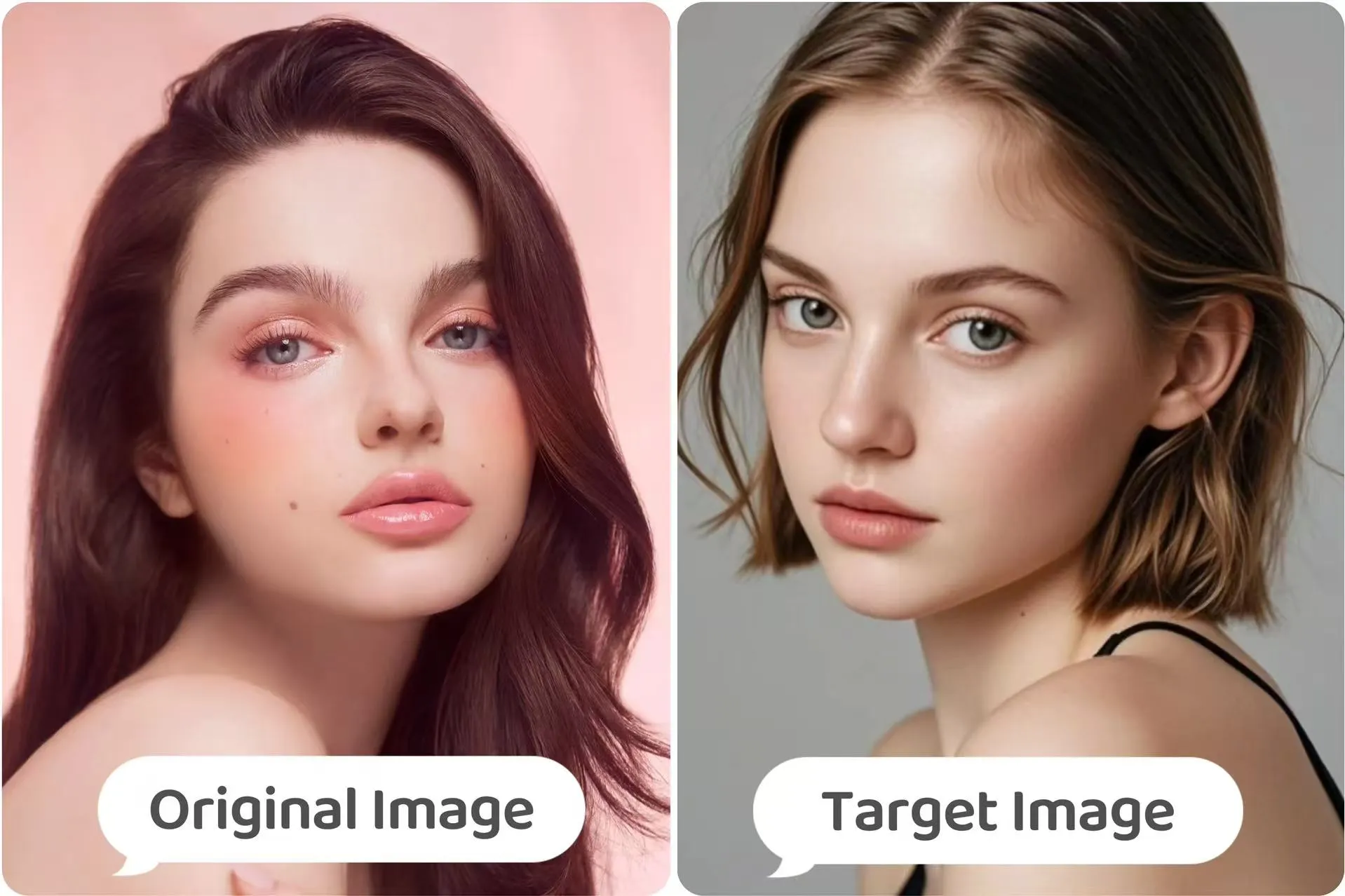 Original image and target image