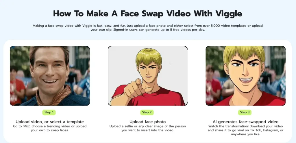 Viggle AI Face Swap Process